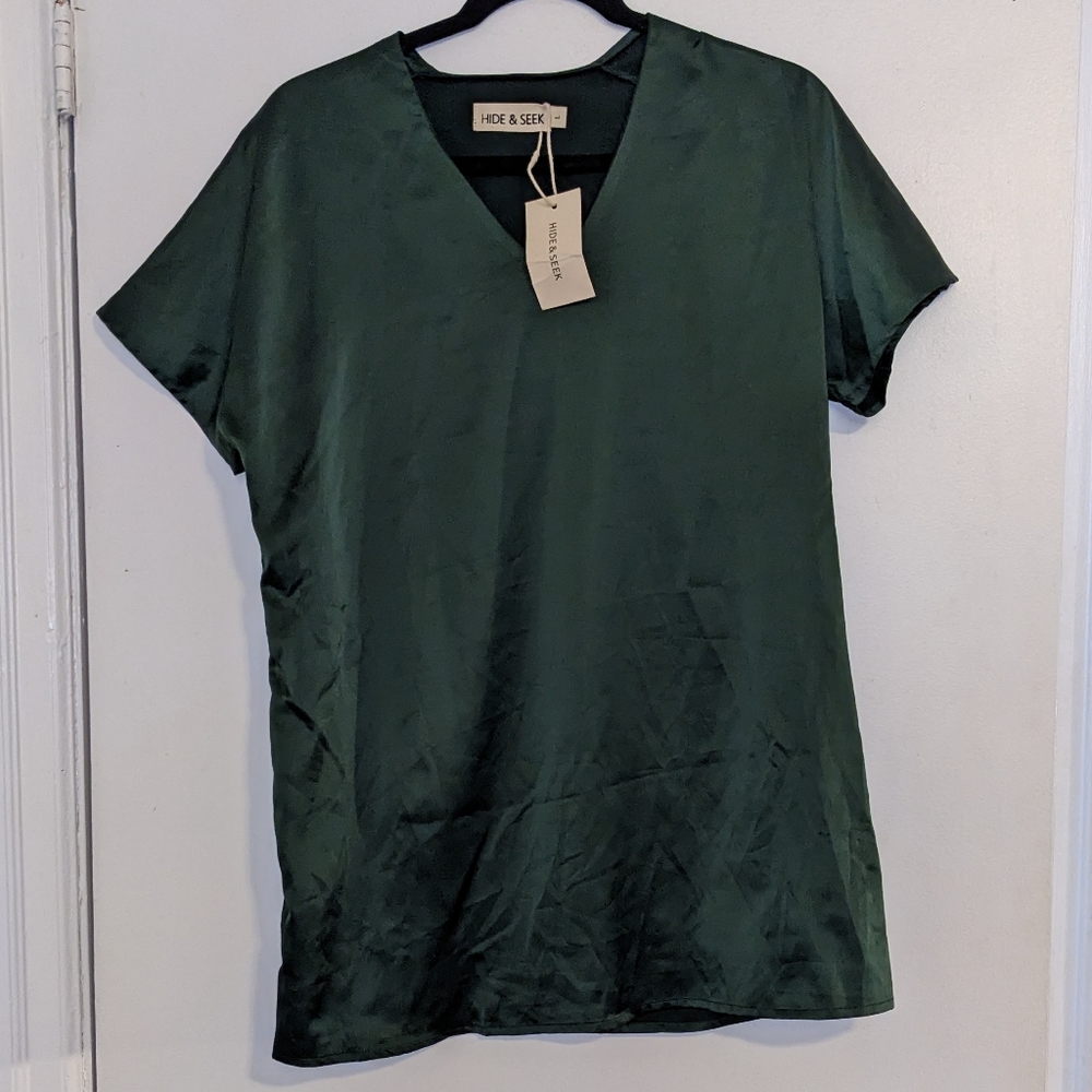 Silky Hide and Seek V Neck Blouse